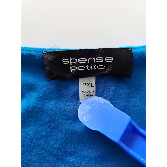 Spense Petite PXL Knee Length Blue Dress Jersey Fit & Flare Party Dress Stretch - Picture 9 of 10